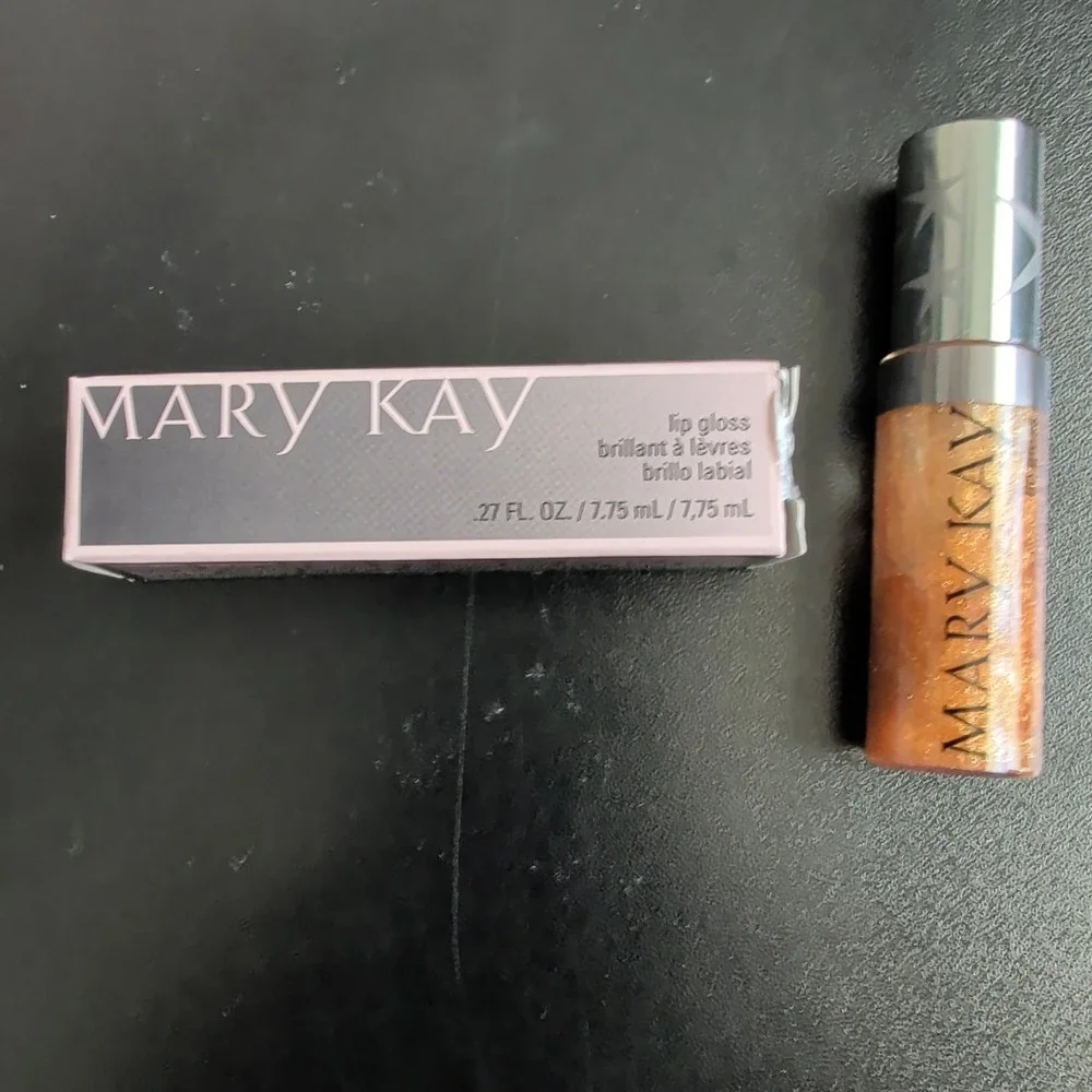 Mary Kay Lip Gloss Gold Sequins RK25 Shimmer Glitter Makeup .27 fl oz NIB 020420